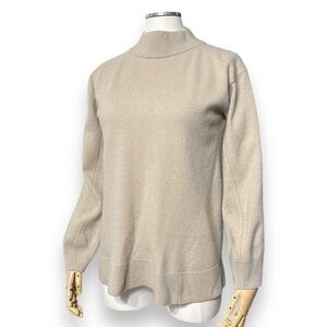 RAG & BONE ‘Ace’ 100% Cashmere Mock Neck Balloon Sleeve Sweater in Mink